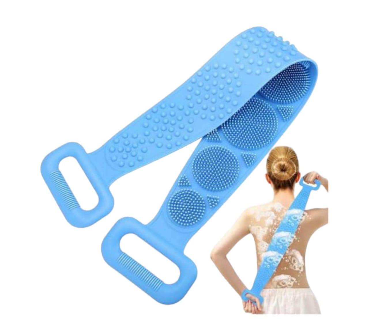 Silicone Body Back Scrubber Double Side Bathing brush For Skin Deep Cleaner 
